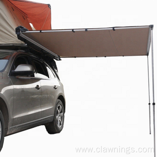 Retractable camping rooftop car roof side awning